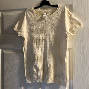 Cream Knitted Shortsleeve